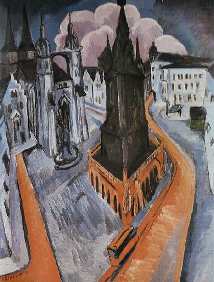 Der rote Turm in Halle, Ernst Ludwig Kirchner